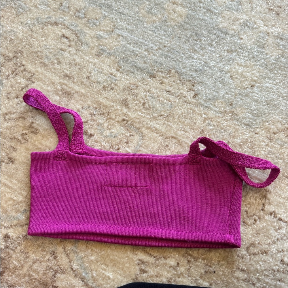Calle Del Mar Vibrant Pink Knit Crop Top